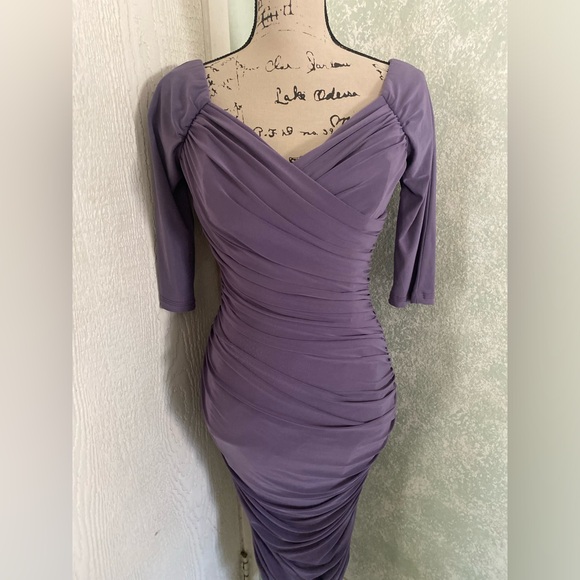 Pinup contour Monica Purple dress gently used size large - Picture 4 of 5